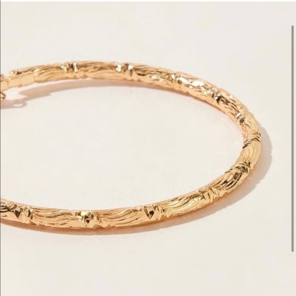 Gold 4/$25 Textured Hoop Earrings - Picture 2 of 2